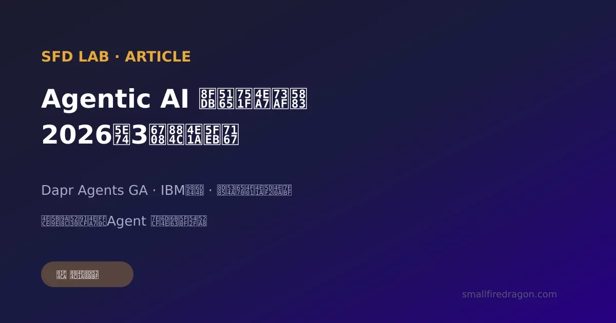 Agentic AI正式进入生产环境——2026年3月行业快照
